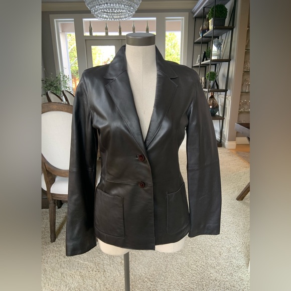 Halogen Jackets & Blazers - Halogen brown leather blazer